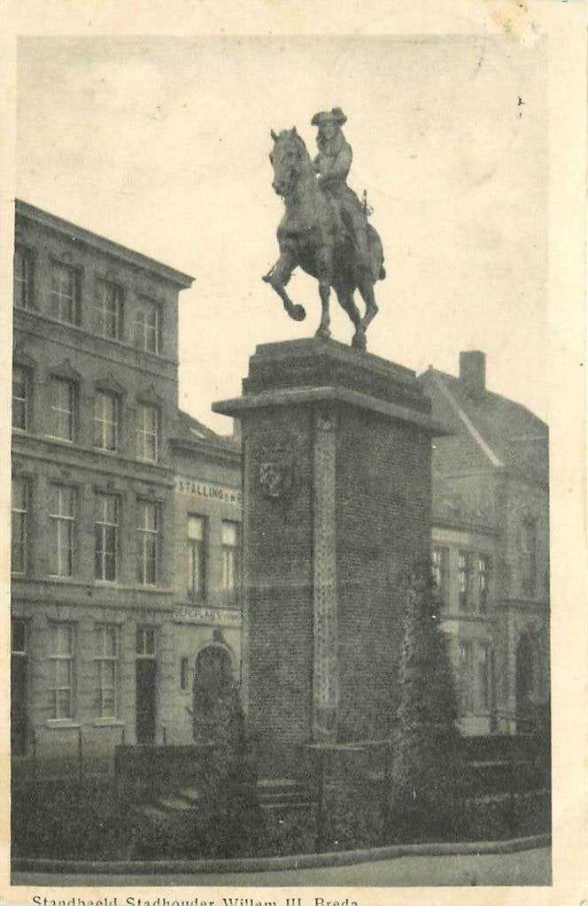 388-472-007 Breda Standbeeld Stadhouder Willem III, Verzamelen, Verzenden, Voor 1920, Noord-Brabant
