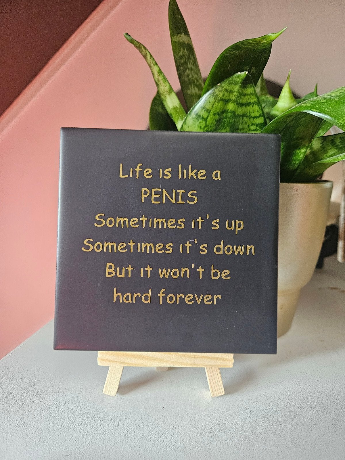 tegeltje met tekst, Nieuw, Ophalen of Verzenden, 13 cm, 13 cm