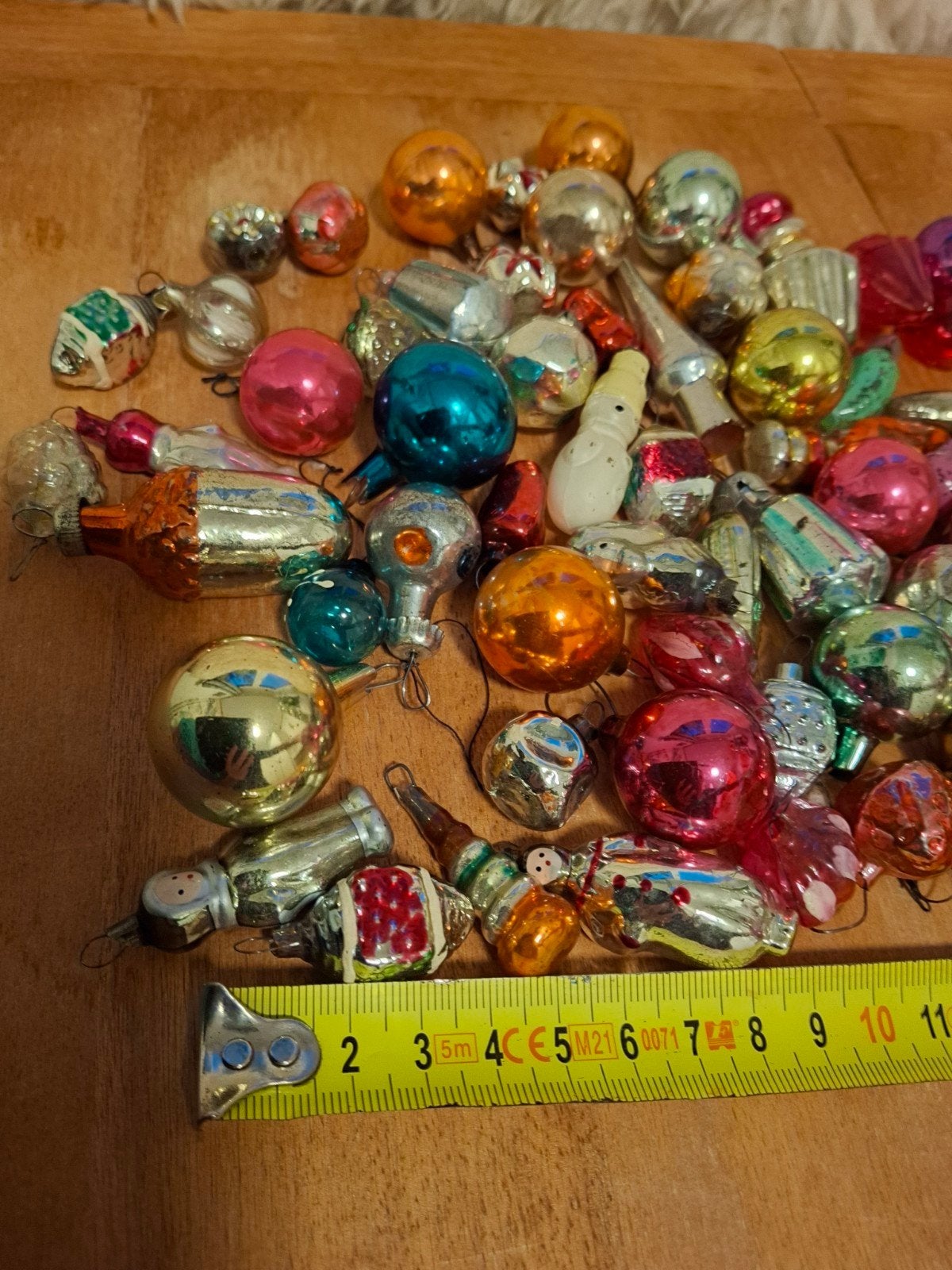 73 kleine oude glazen kerstballen poppetjes, Ophalen of Verzenden