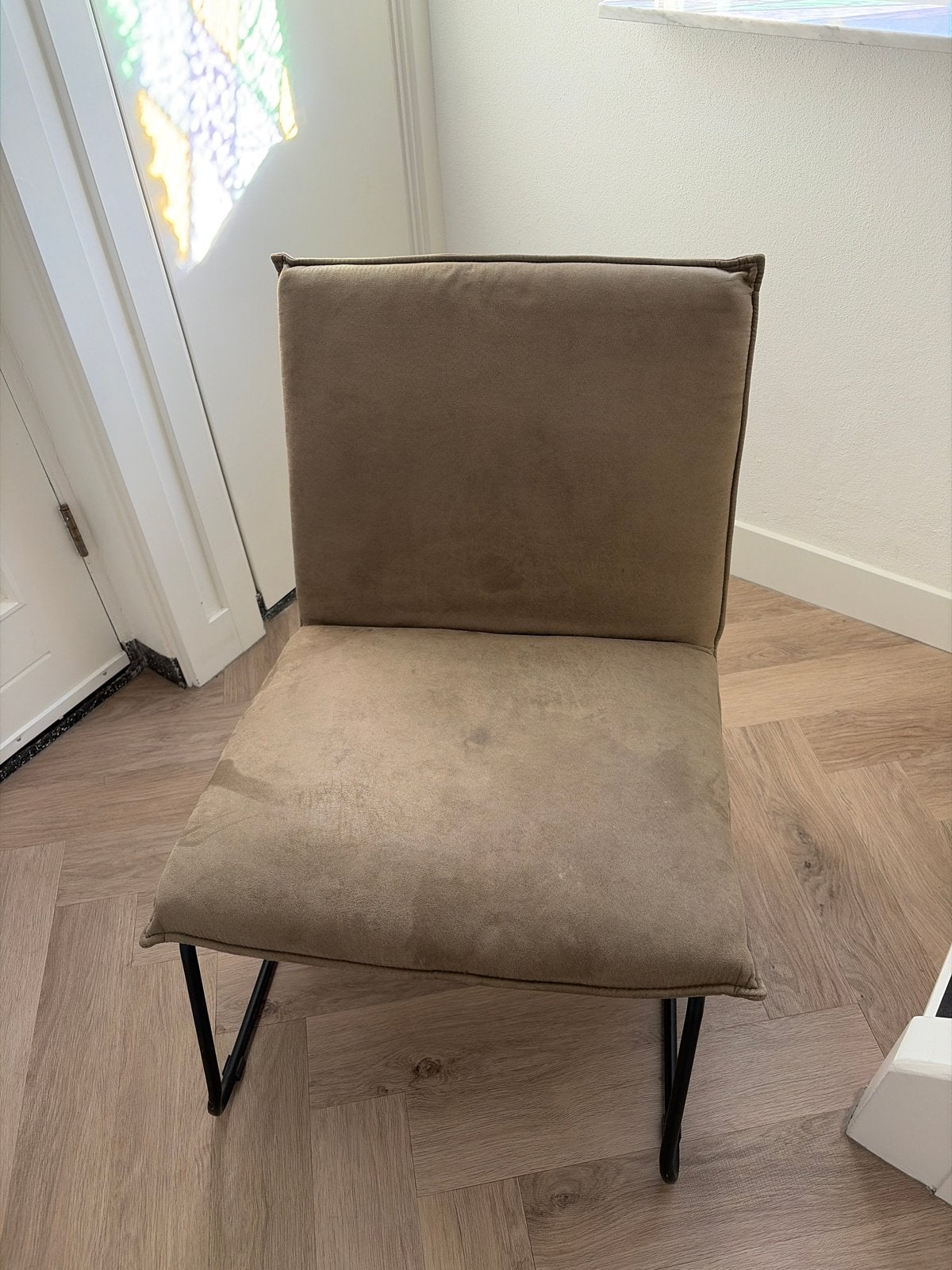 Comfortabele fauteuil met metalen onderstel, Ophalen, Gebruikt, Overige kleuren, Metaal