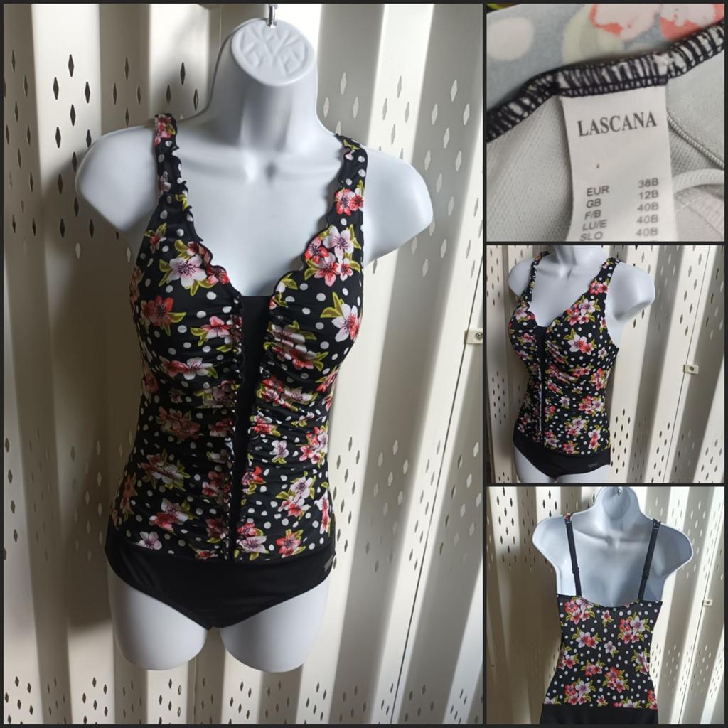 Lascana Badpak Zwart met Bloemen en Stippen 38B, Kleding | Dames, Badmode en Zwemkleding, Lascana, Zwart, Badpak, Ophalen of Verzenden
