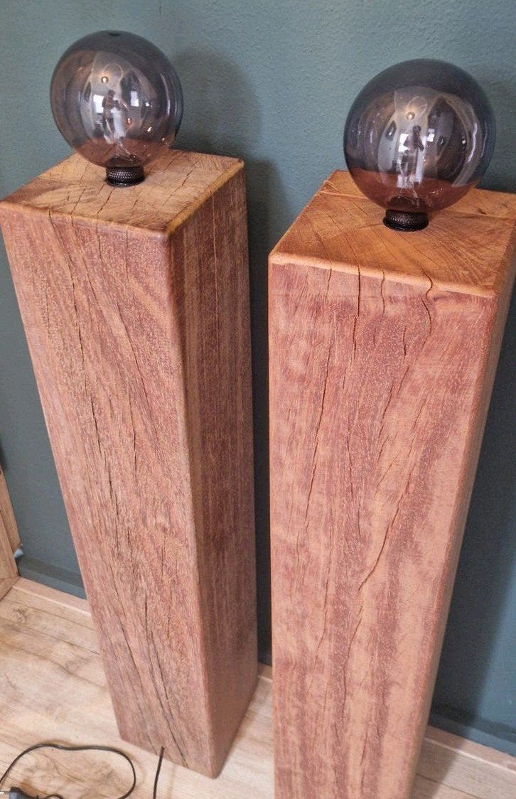 twee huiskamerlamp  woonkamerlamp zuilen paal lamp sokkel, Ophalen, Nieuw, E27 (groot), Minder dan 100 cm