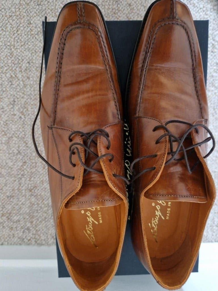 Italiaanse leren herenschoenen maat 42, cognackleur, Bruin, Totò Giò, Ophalen of Verzenden, Gedragen