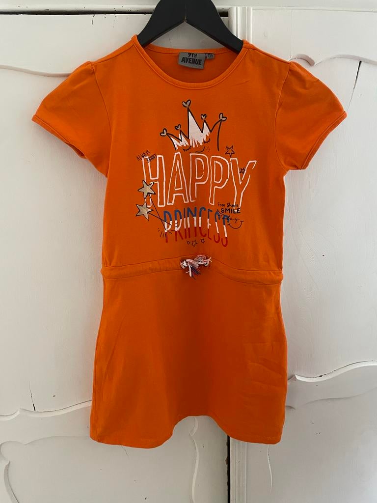 Oranje jurkje maat134/ 140 Koningsdag Koningsspelen, Ophalen of Verzenden, Gebruikt, Meisje, Jurk of Rok