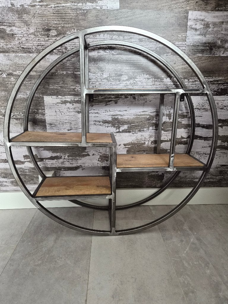 Mooi Rond wandrek metaal met hout, Huis en Inrichting, Woonaccessoires | Wandplanken en Boekenplanken, Ophalen, Zo goed als nieuw