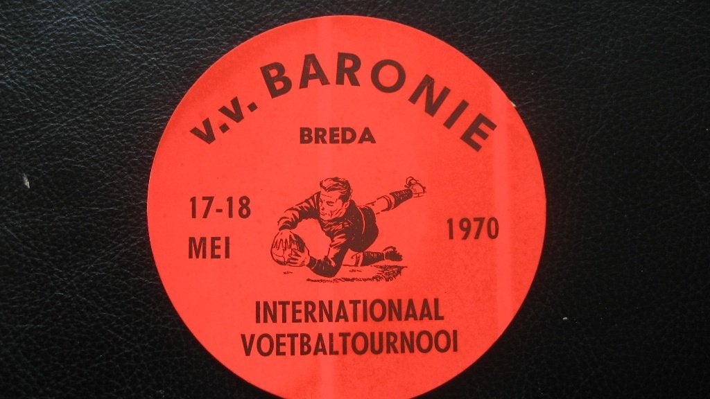 Sticker van het vv Baronie Pinkstertoernooi van 1970, Ophalen of Verzenden, Nieuw, Overige binnenlandse clubs, Poster, Plaatje of Sticker