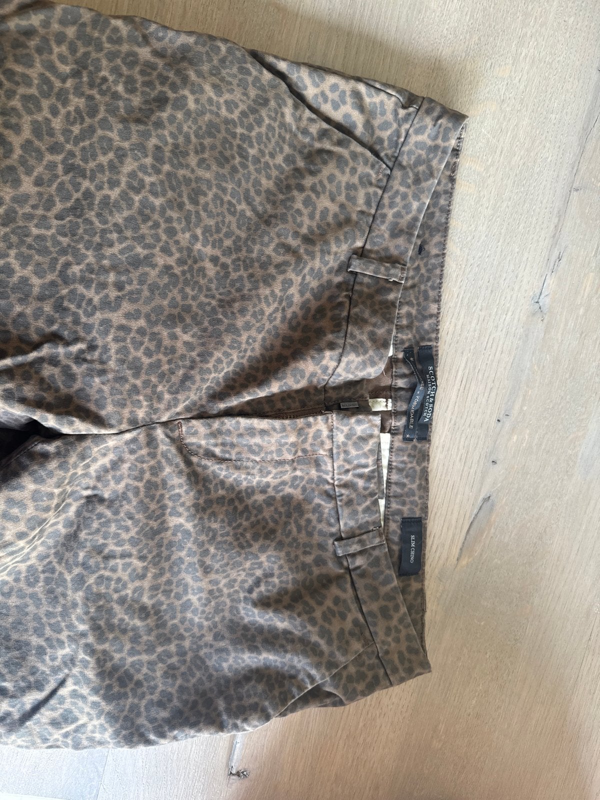Scotch & Soda Slim Chino met luipaardprint, Bruin, Ophalen of Verzenden, Zo goed als nieuw, Maat 36 (S)