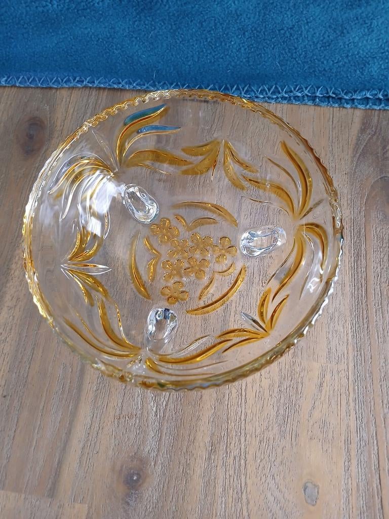 Vintage glazen schaal, Ophalen of Verzenden