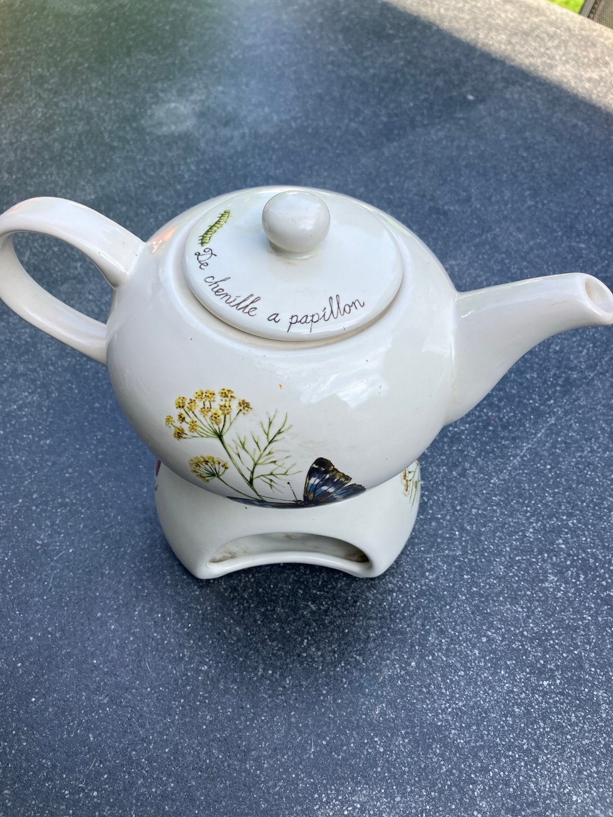 Marjolein Bastin: theepot en theelichtje, Theepot/fluitketel, Gebruikt, Ophalen of Verzenden, Steen/keramiek