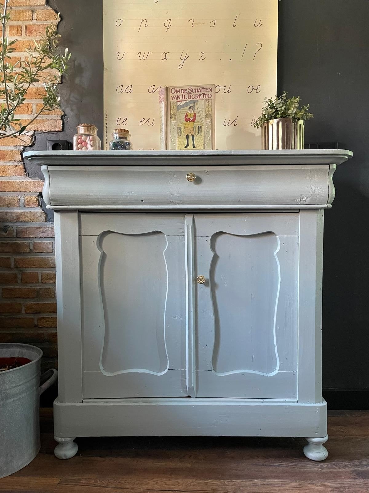 Antieke brocante vintage biedermeier kast commode meidenkast, Ophalen of Verzenden