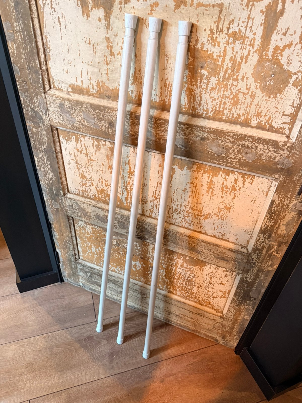 Set van 3 telescopische kledingstangen / spanstangen, Huis en Inrichting, Ophalen, Gebruikt, Rechthoekig