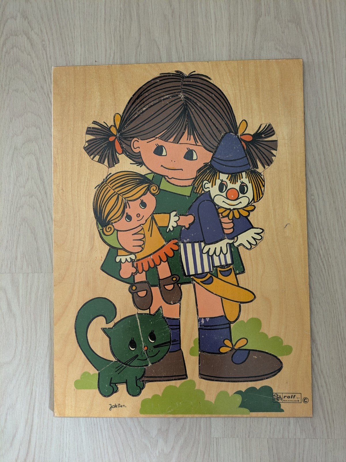 Vintage houten puzzel Rolf, Ophalen, Gebruikt, Overige typen