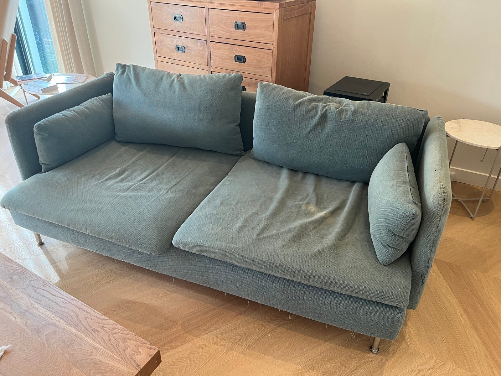 Ikea Soderhamn 3-zits bank turquoise (gebruikt), Huis en Inrichting, Banken | Bankstellen, Ophalen, Gebruikt, 150 tot 200 cm, Driepersoons