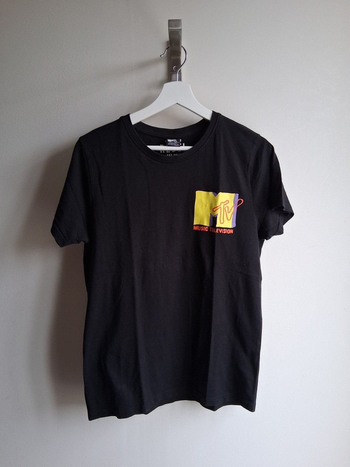 Zwart MTV T-shirt met kleurrijke print, maat S, Zwart, Ophalen of Verzenden, Korte mouw, Maat 36 (S)