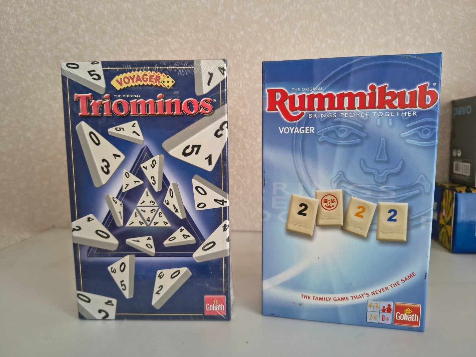 Reisspellen Triominos en Rummikub, Drie of vier spelers, Ophalen of Verzenden, Nieuw, Goliath