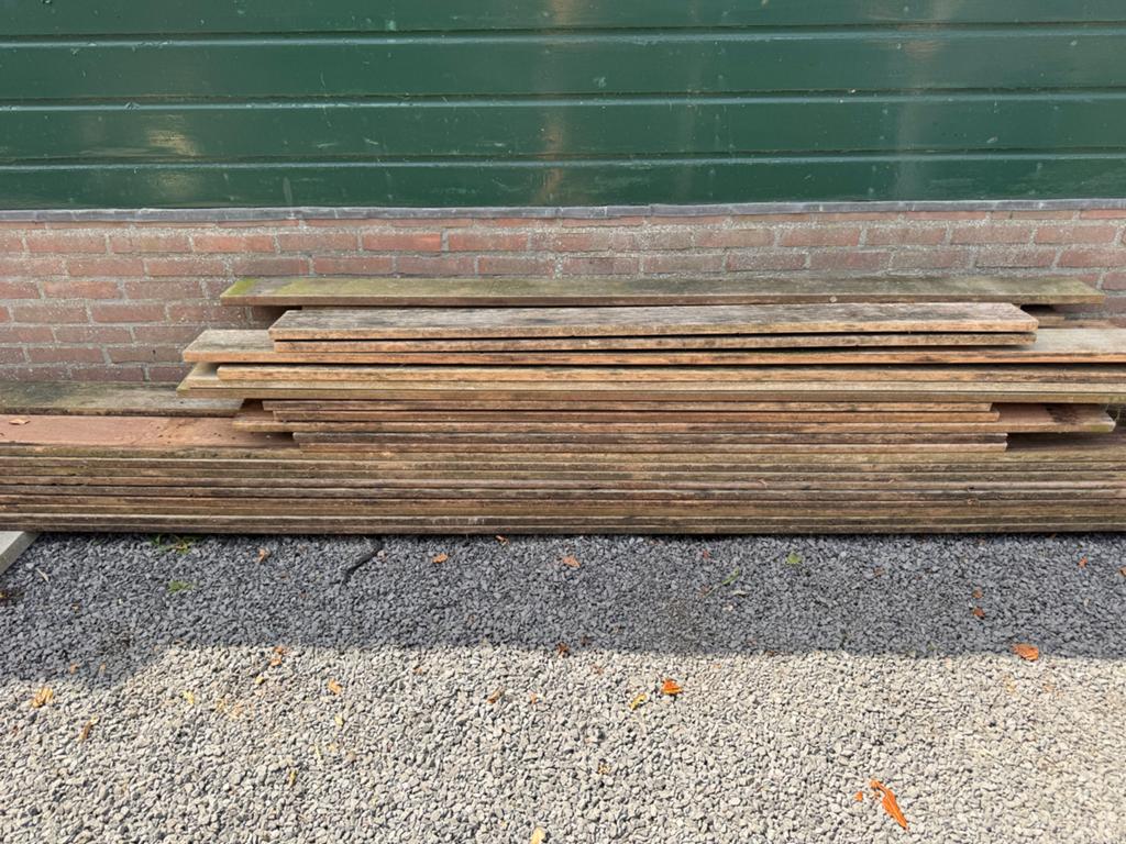 Gebruikte Bangkirai vlonderplanken, Ophalen of Verzenden, Gebruikt, Hout