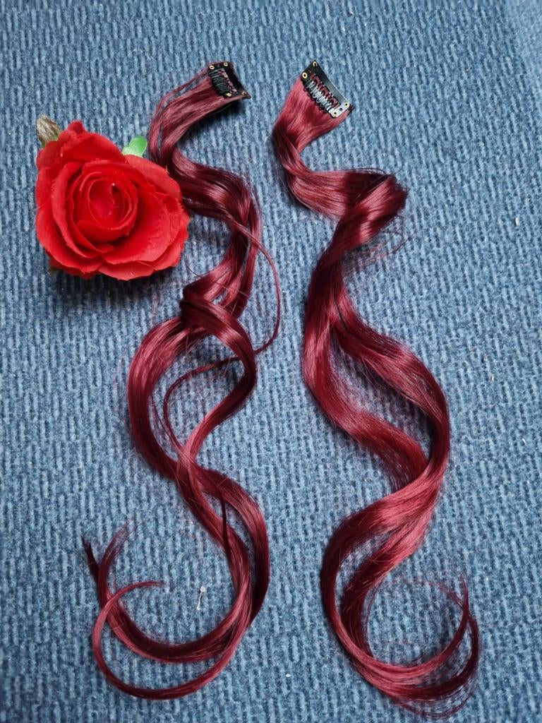 2 strengen haarplukken haarpluk extensions rood, Ophalen of Verzenden, Nieuw, Pruik of Haarverlenging