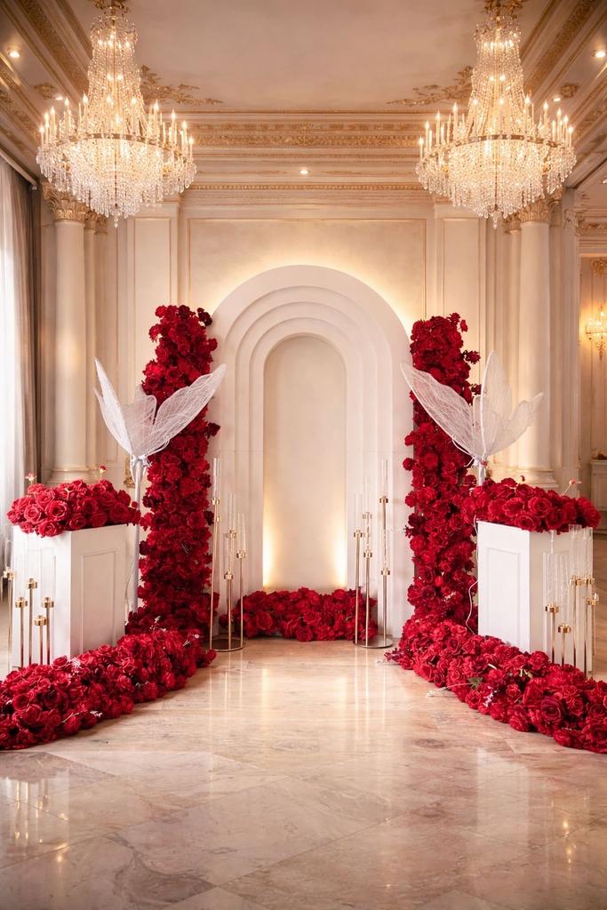 Luxe Rozen Backdrop voor Bruiloften & Events, Hobby en Vrije tijd, Feestartikelen, Nieuw, Versiering, Geboorte of Huwelijk, Ophalen of Verzenden
