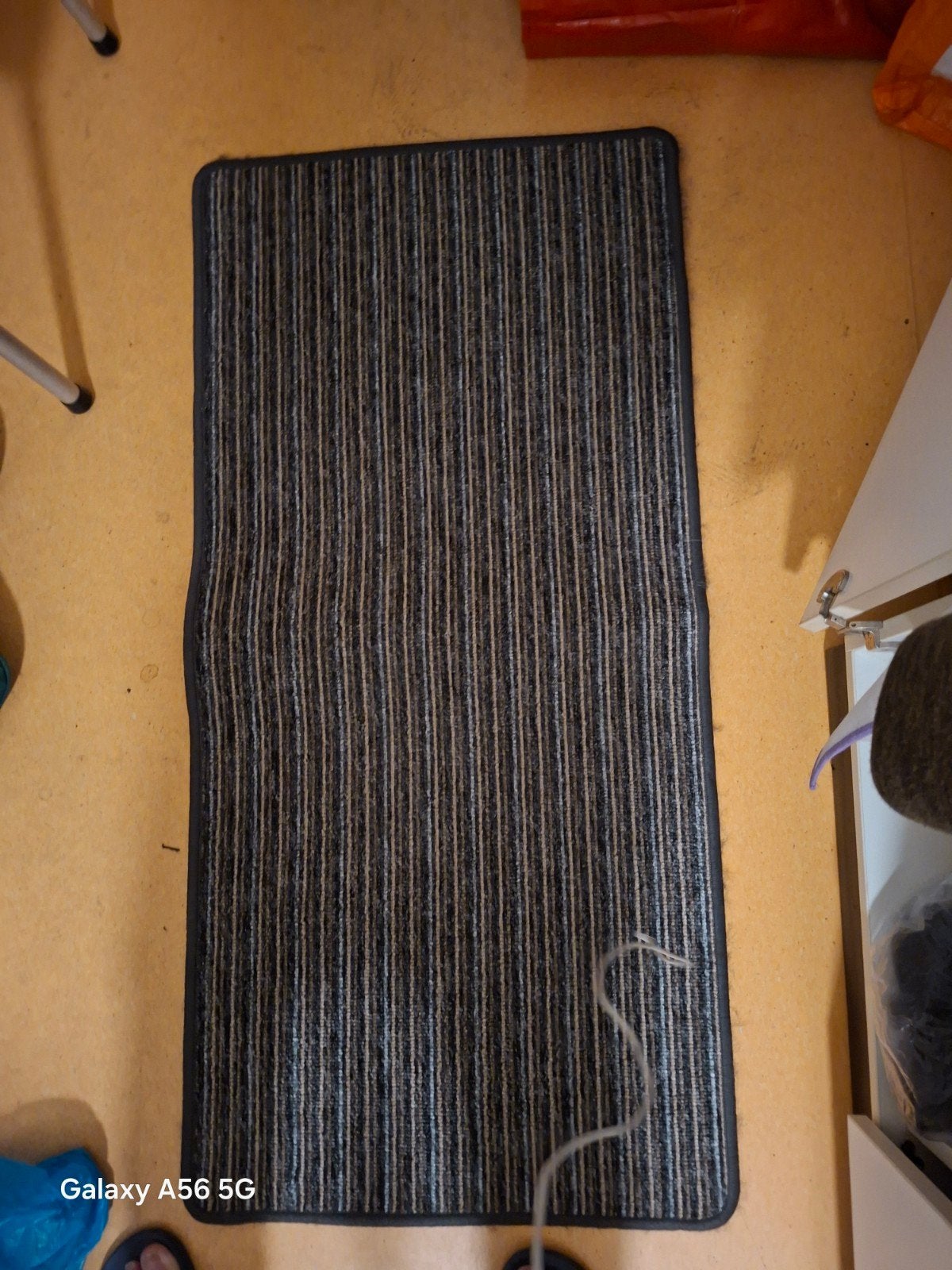 Gebruikte gestreepte loper/mat, Nieuw, Zwart, 150 tot 200 cm, Rechthoekig