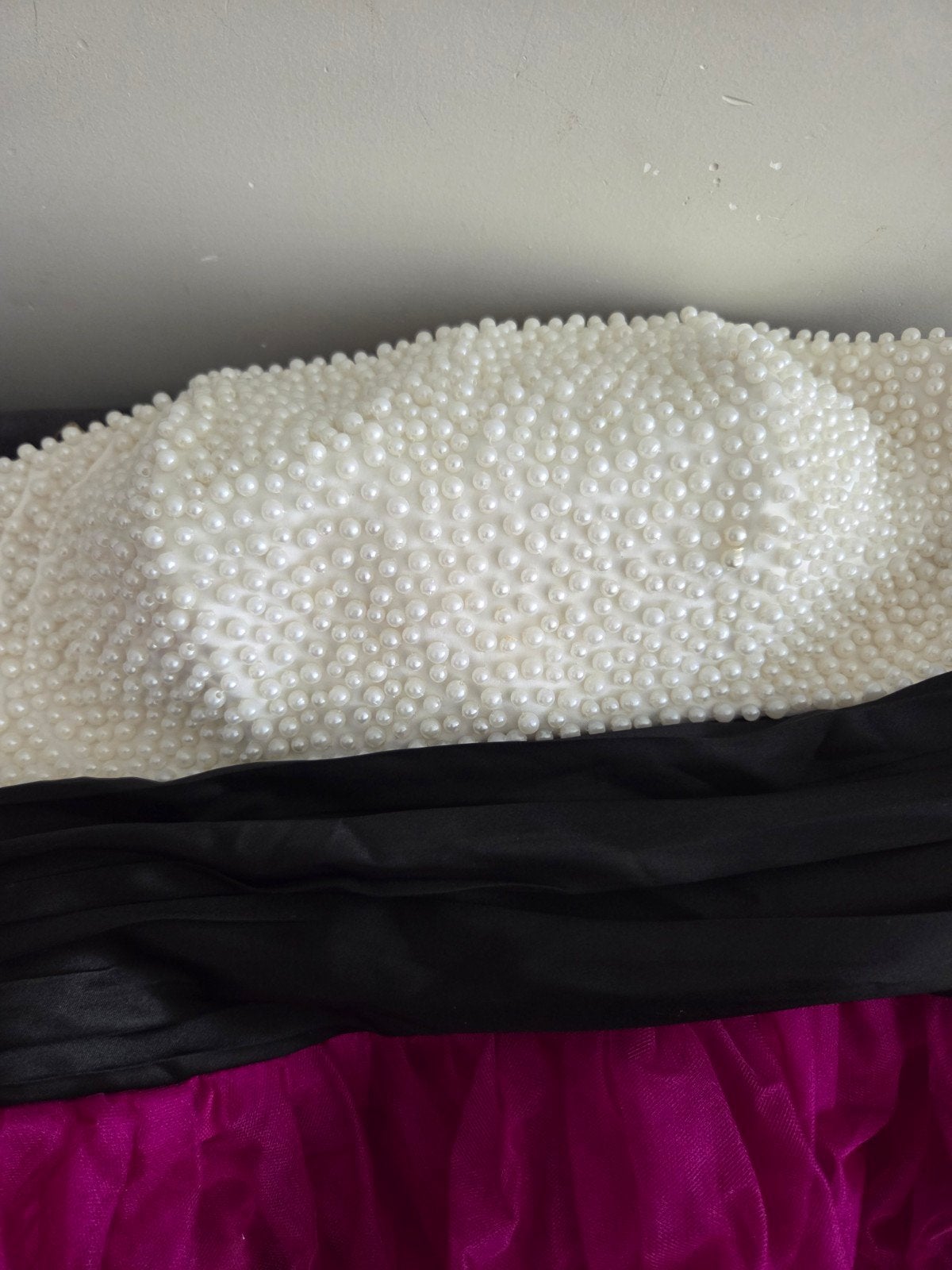 Prachtige Galajurk met Parelmoer Top en Roze Tule Rok, Maat 38/40 (M), Galajurk, Ophalen of Verzenden, Zo goed als nieuw