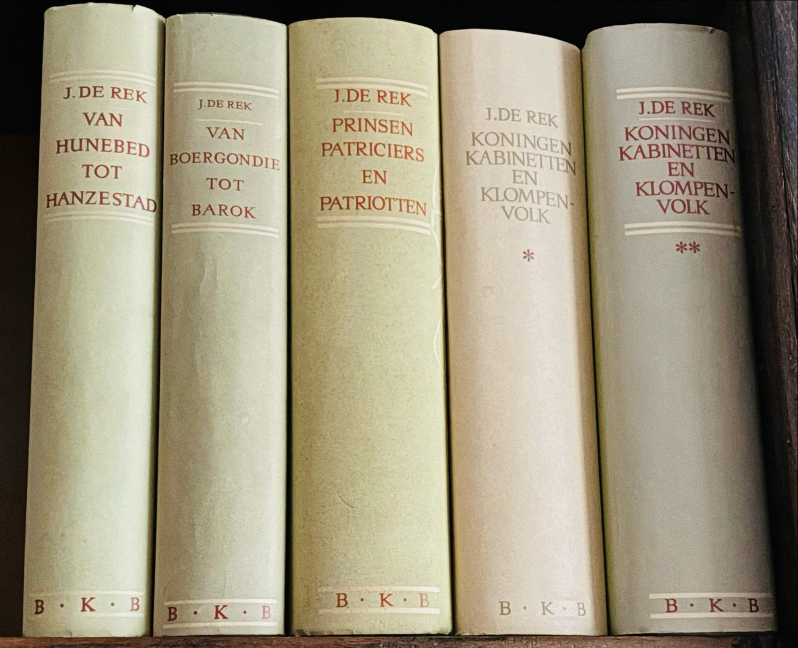J. de Rek - Historische Boekenreeks (5 delen), Boeken, Ophalen of Verzenden, 20e eeuw of later, Gelezen