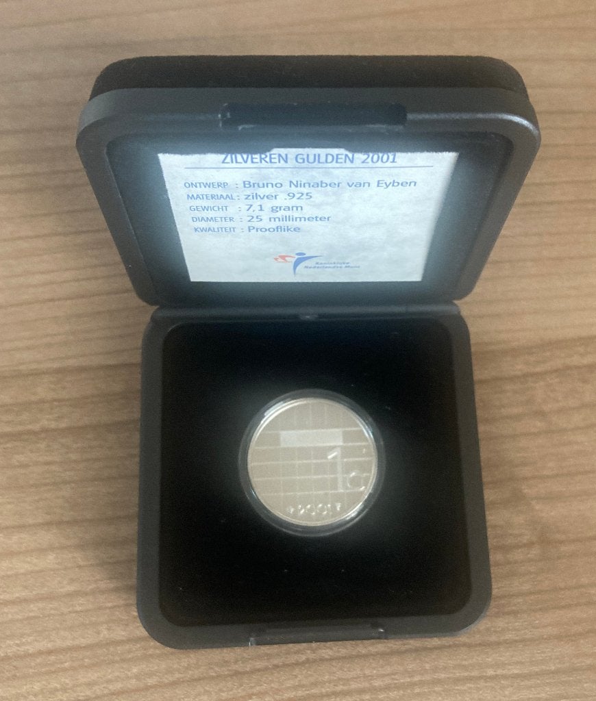 Zilveren 1 gulden 2001 – Prooflike, 1 gulden, Koningin Beatrix, Zilver, Ophalen of Verzenden