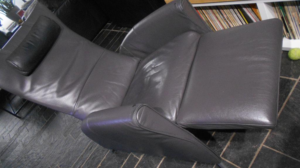 Jori leer standen stoel modern vintage design donker grijs, Ophalen, Gebruikt, Overige kleuren, Design