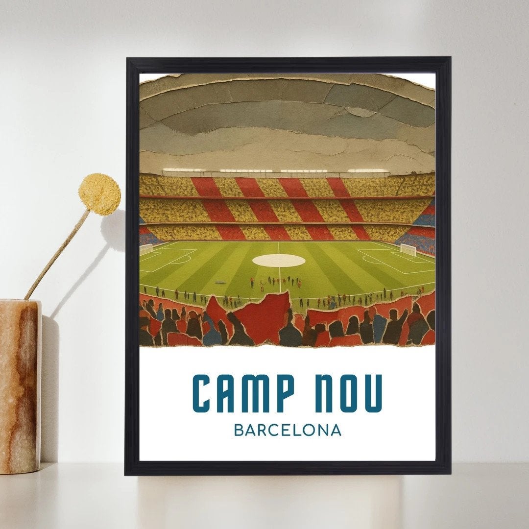 Voetbalstadion A4 Posters – Barcelona, PSV, Feyenoord, Twent, Ophalen of Verzenden