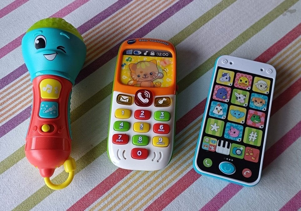 vtech baby telefoon microfoon gsm dierengeluiden smartphone, Ophalen of Verzenden, Gebruikt, Overige typen, Met licht