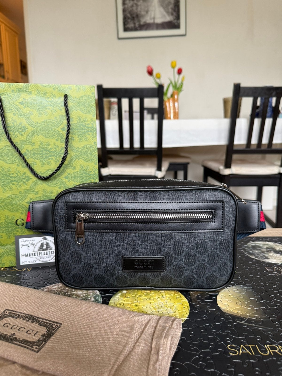 Gucci belt bag heuptas, Ophalen of Verzenden, Zo goed als nieuw, Zwart