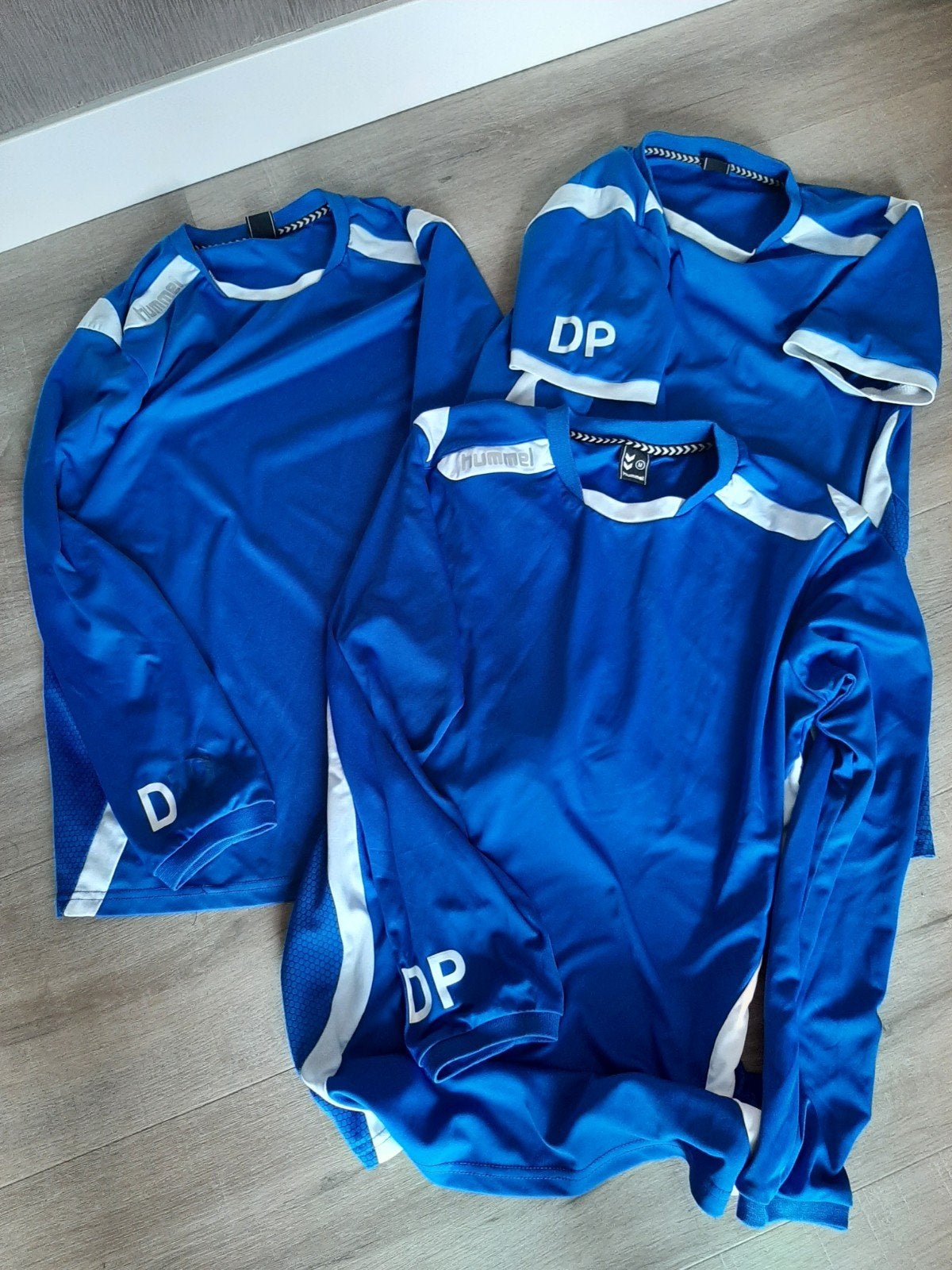 Hummel shirts met opdruk - Voetbal/Sport shirts, Ophalen, Blauw, Voetbal, Gedragen