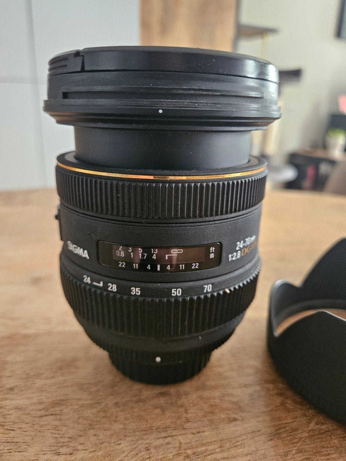 Sigma 24-70mm f/2.8 DG HSM voor Nikon, Audio, Tv en Foto, Zonnekap, Gebruikt, Sigma, Ophalen of Verzenden