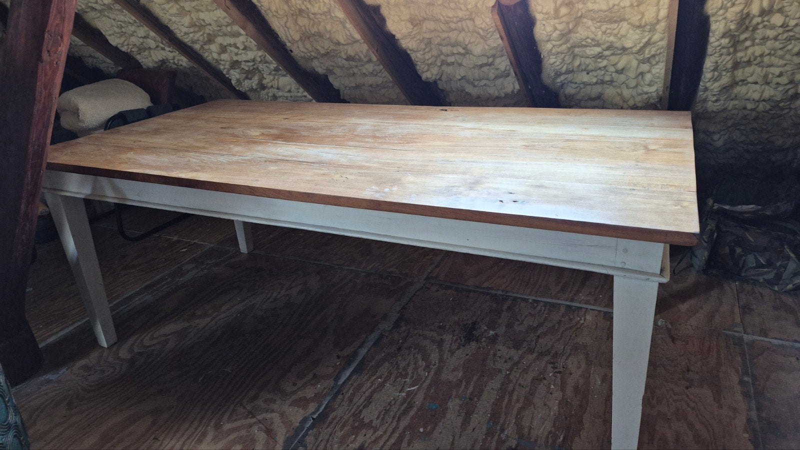 eettafel/ massief eiken blad., Ophalen, Eikenhout, 200 cm of meer, 50 tot 100 cm