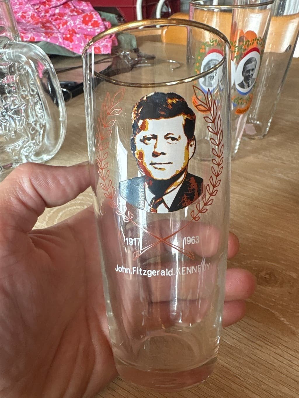 Vintage JFK Glas - John F. Kennedy Herdenkingsglas, Ophalen