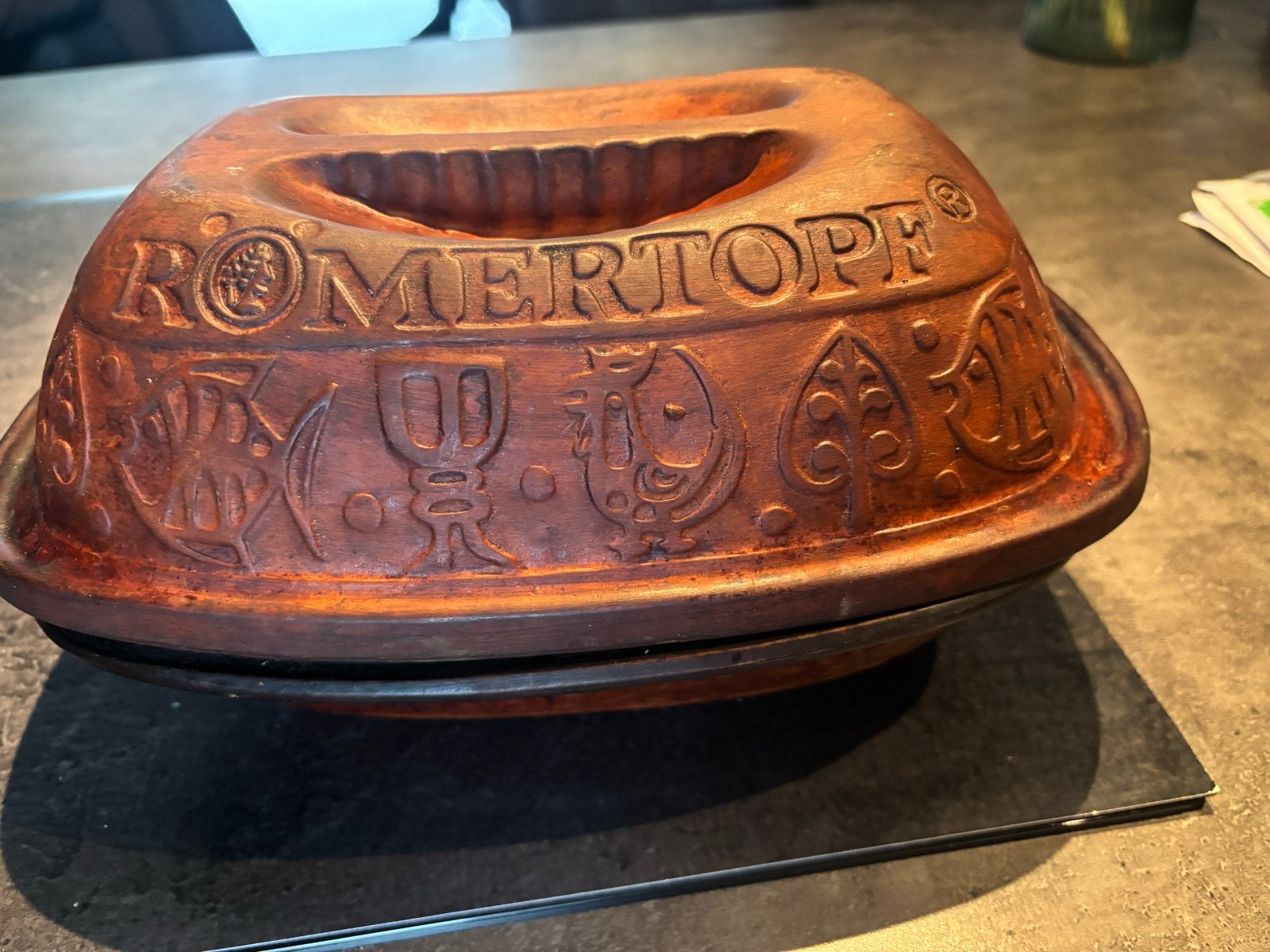 Vintage Römertopf Ovenschaal - W-Germany 109, Gebruikt, Braadpan, Met deksel, Ophalen of Verzenden