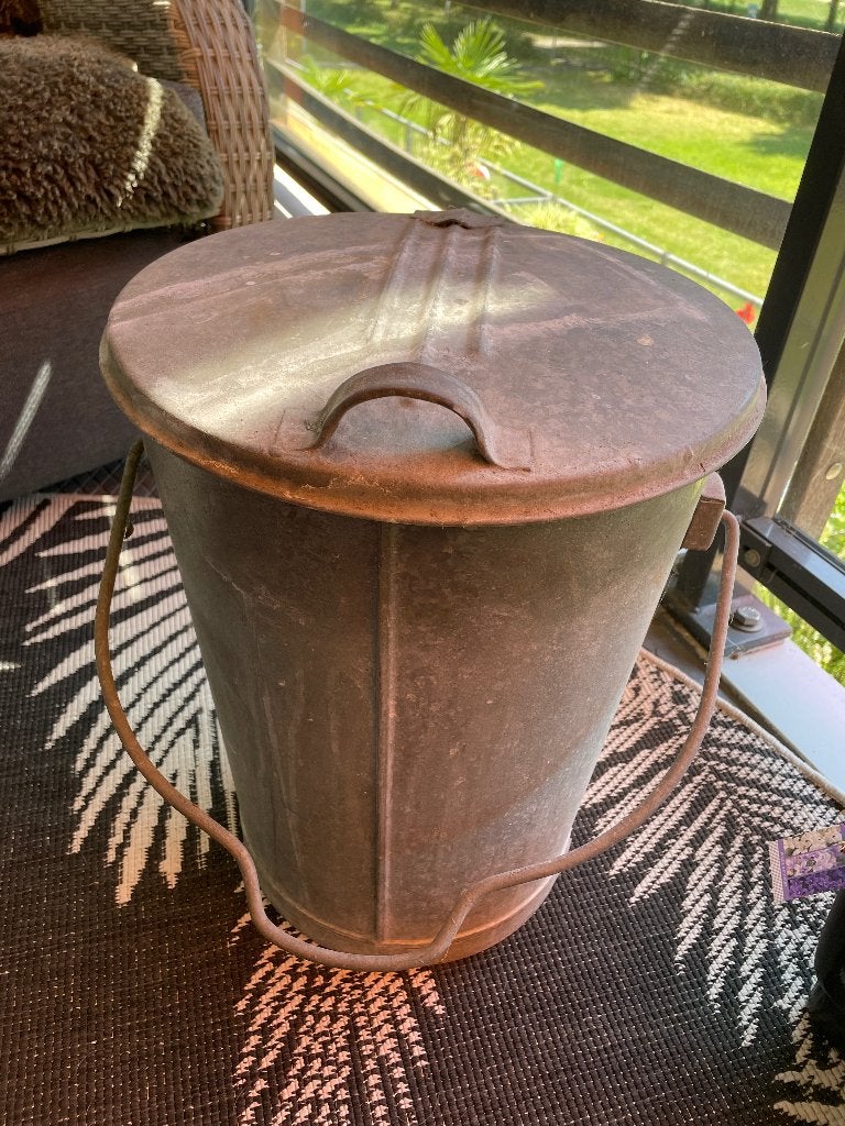Zinken vuilnisbak, 40 liter of meer, Ophalen, Gebruikt, Overige materialen