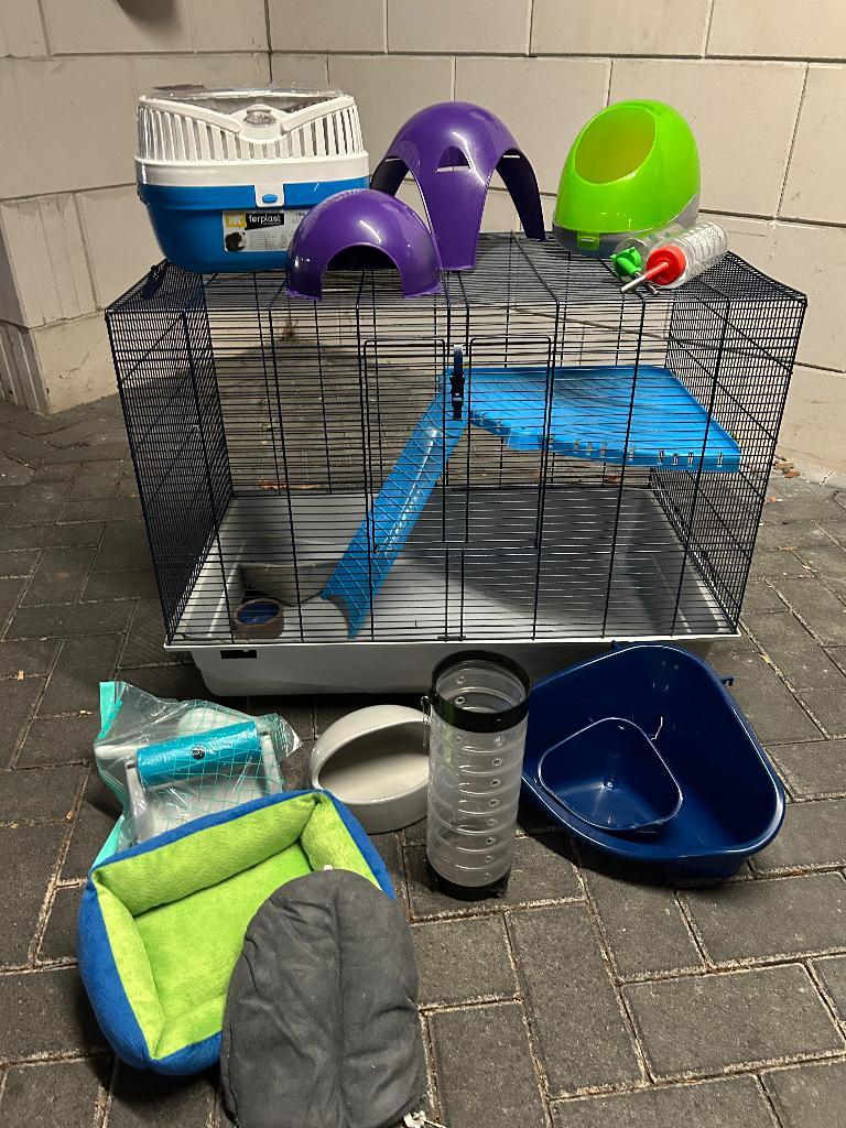 knaagdieren / ratten  kooi met veel extra's, Dieren en Toebehoren, Knaagdieren en Konijnen | Hokken en Kooien, Kooi, Gebruikt