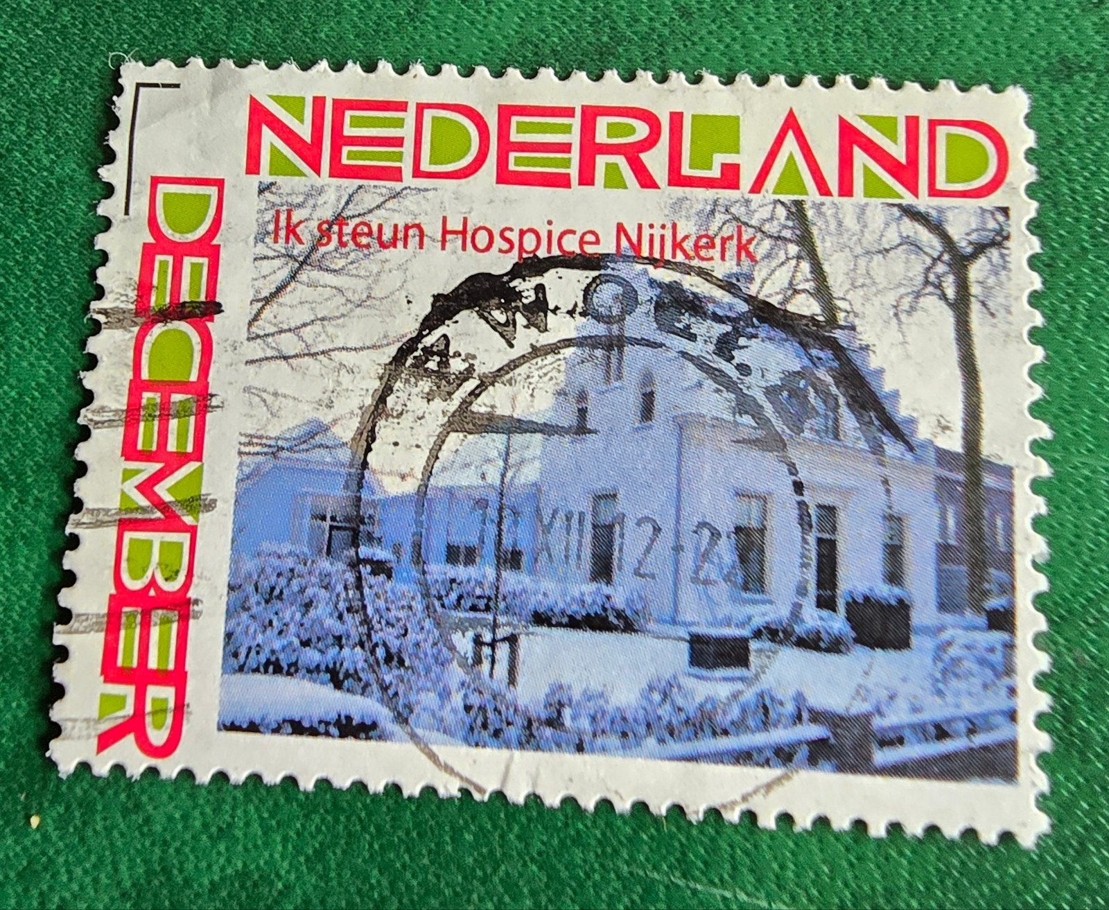 Kv228 december zegel "Ik steun Hospice Nijkerk" gestempeld, Ophalen of Verzenden, Na 1940, Gestempeld