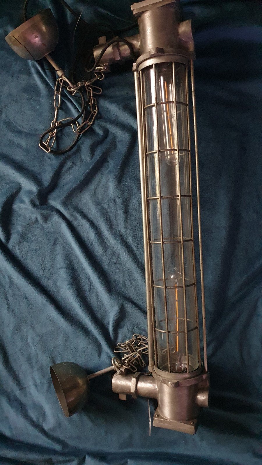 Industriële tube lamp, Huis en Inrichting, Lampen | Hanglampen, Ophalen of Verzenden, Minder dan 50 cm