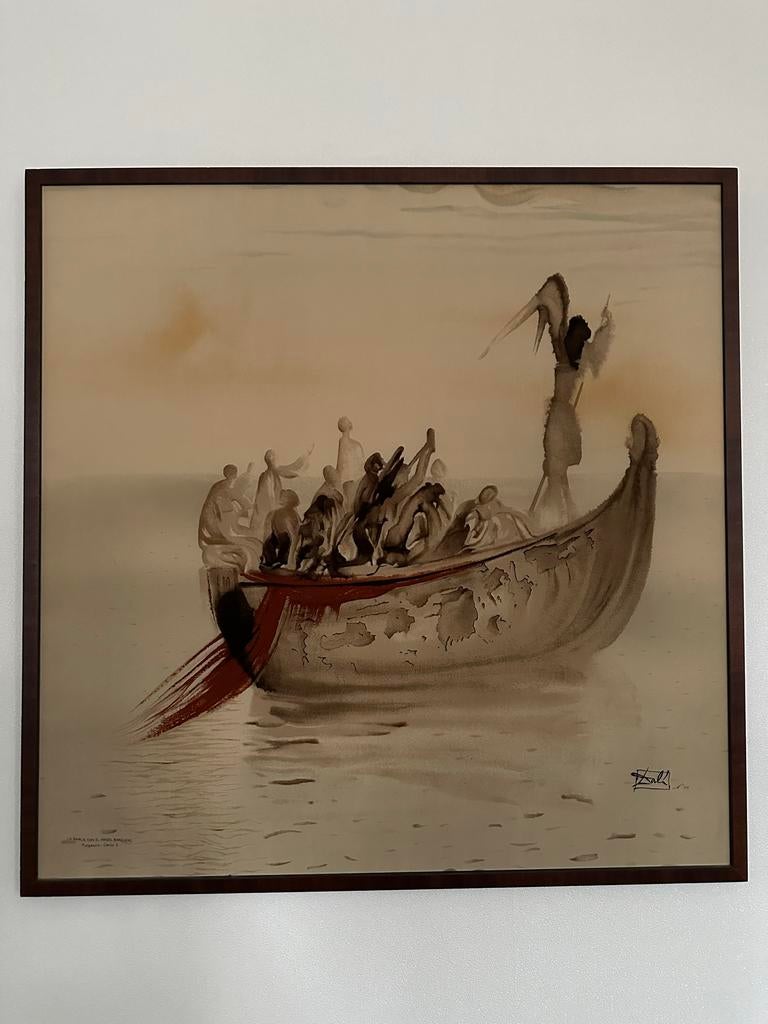 Salvador Dali zeefdruk op zijde, Ophalen