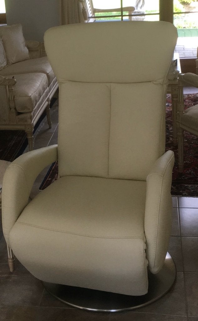 Leren          Relaxfauteuil, Ophalen, Minder dan 75 cm, Leer, Zo goed als nieuw