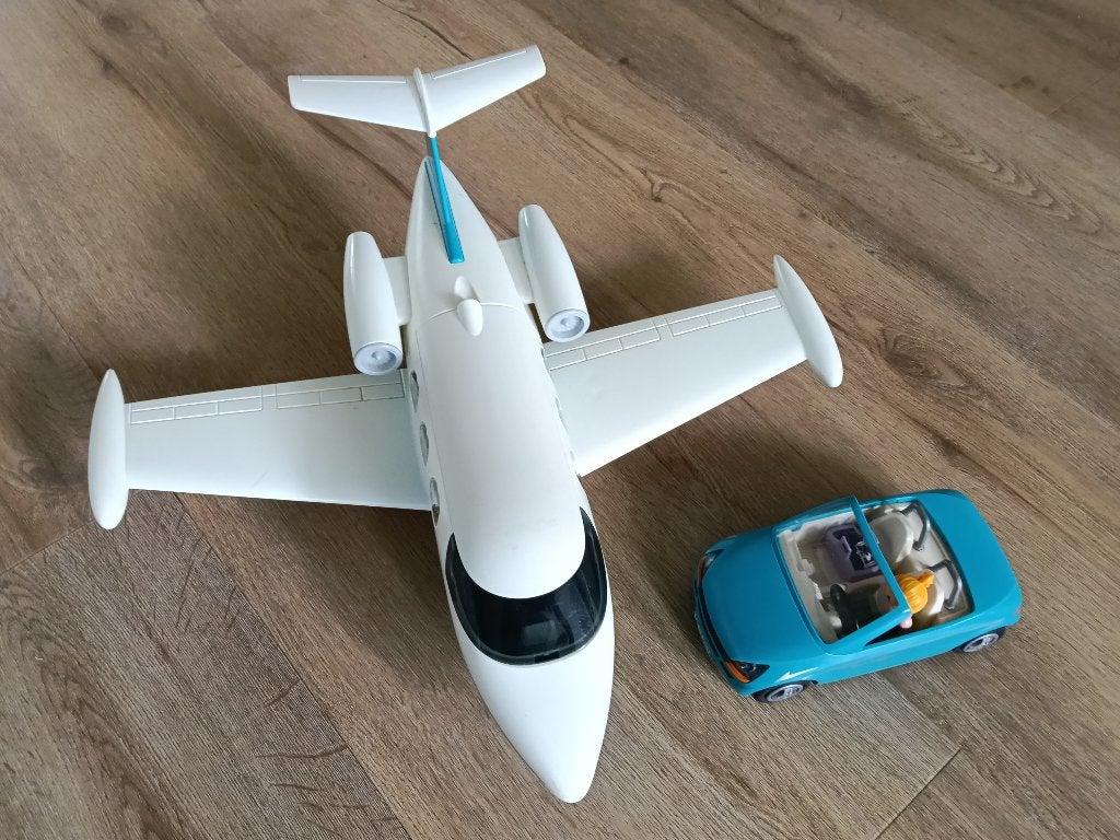 Playmobil vliegtuig en auto - 9504 compleet, Kinderen en Baby's, Speelgoed | Playmobil, Ophalen, Complete set, Voertuig, Zo goed als nieuw