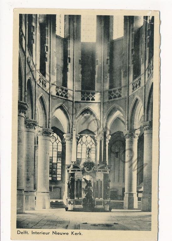 Delft - Interieur Nieuwe Kerk [003-6131, Verzenden, 1940 tot 1960, Ongelopen, Zuid-Holland