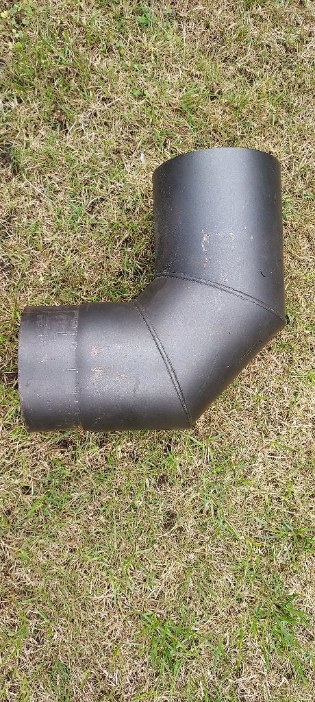 Dikwandig kachelbocht 90 grd met diameter 120 mm., Ophalen of Verzenden, Gebruikt, Hout, Houtkachel