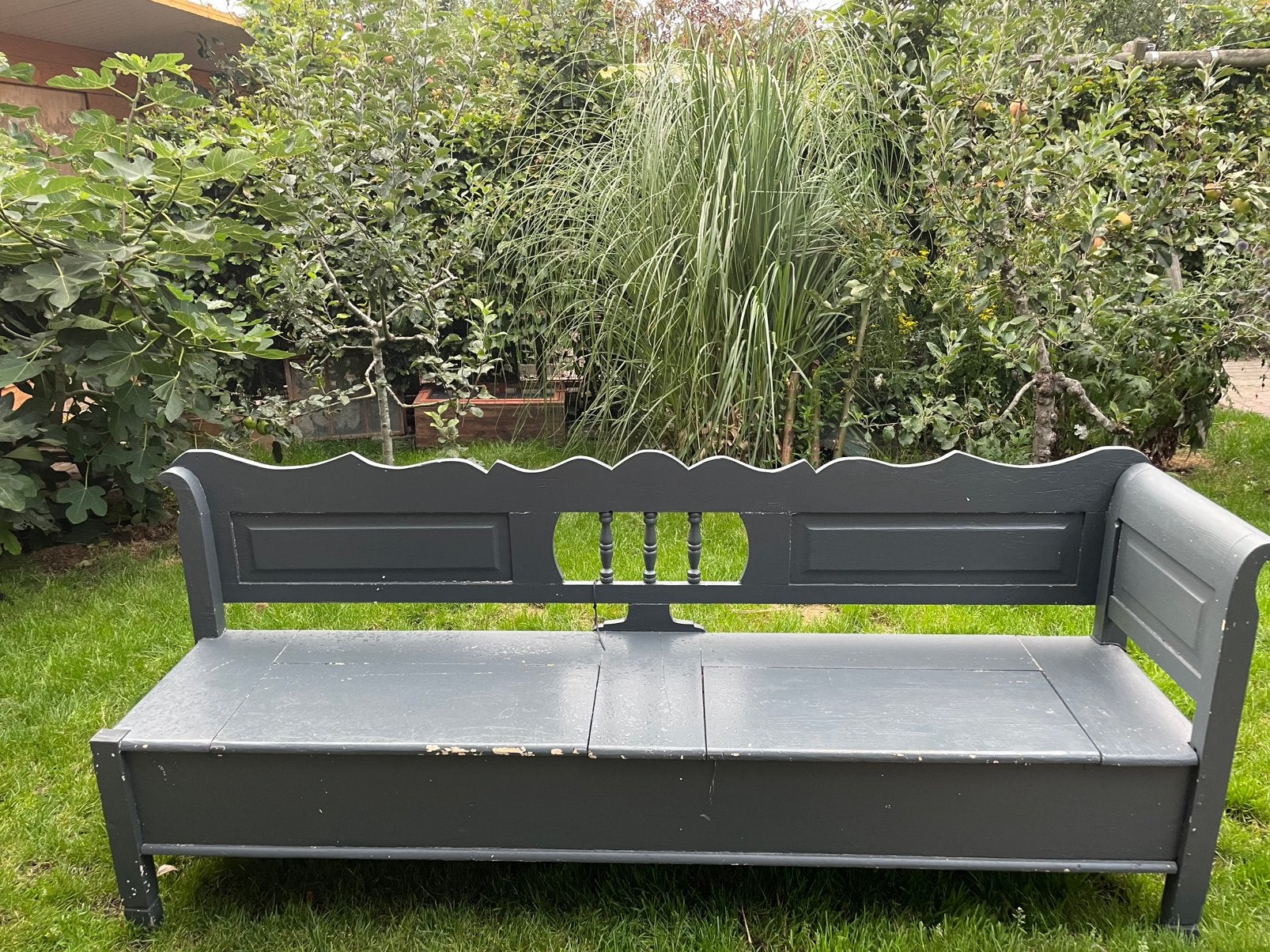 Bank klepbank met opbergruimte, Tuin en Terras, Ophalen, Gebruikt, Hout