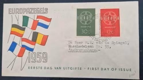 Nederland 1959 - FDC E39 - Europa, Postzegels en Munten, Postzegels | Nederland, Verzenden, Na 1940