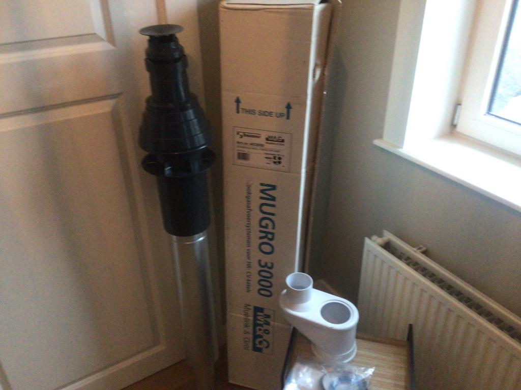 Burgerhout Mugro 3000 rookgasafvoer, Ophalen, Cv-ketel of Combi-ketel, Nieuw, Minder dan 60 cm