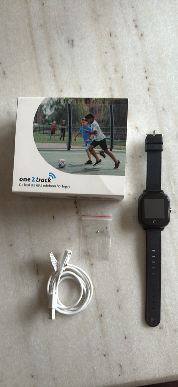 One2Track horloge zwart, Sieraden, Tassen en Uiterlijk, Horloges | Kinderen, Verzenden, Zo goed als nieuw, Zwart, Jongen of Meisje