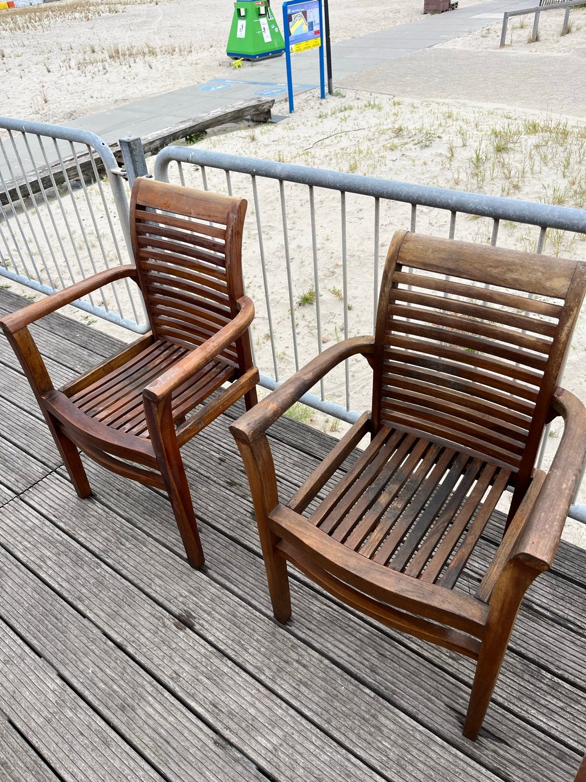 Set van 3 Teakhouten Tuinstoelen - Vintage Look, Ophalen