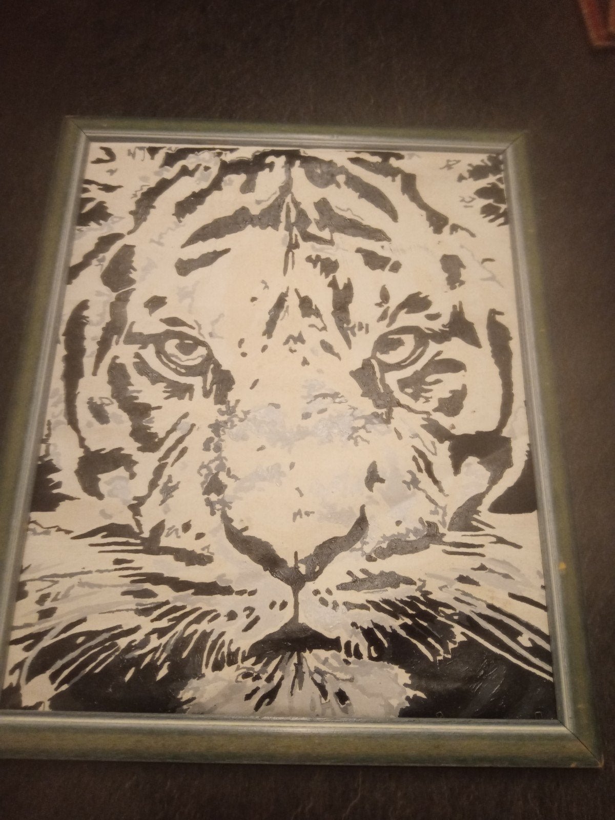 witte tijger (55x45 cm), Ophalen, Schilderij, Handgemaakt